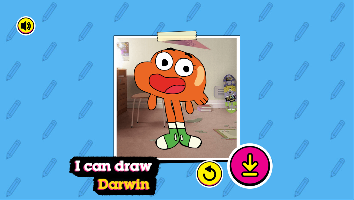 Amazing World of Gumball How to Draw Darwin Game Complete Screenshot.