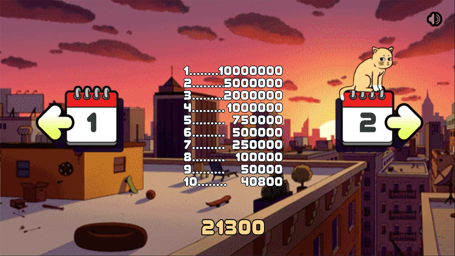 Apple & Onion Messin' Around Game Score Screenshot.