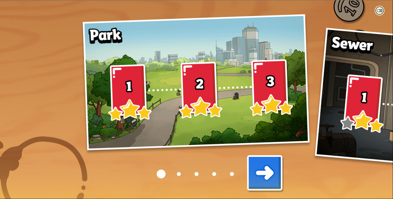 Apple & Onion the Floor is Lava Game Park Level Select Screen Screenshot.