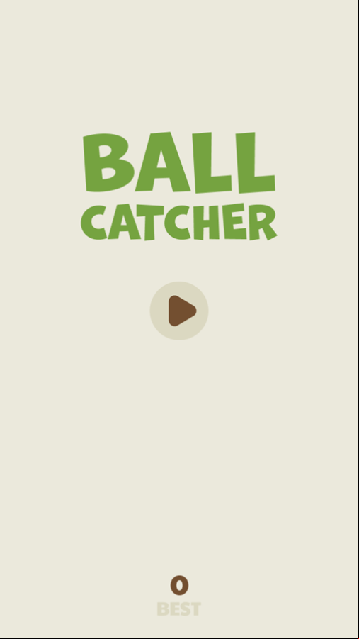 Ball Catcher Game Welcome Screen Screenshot.