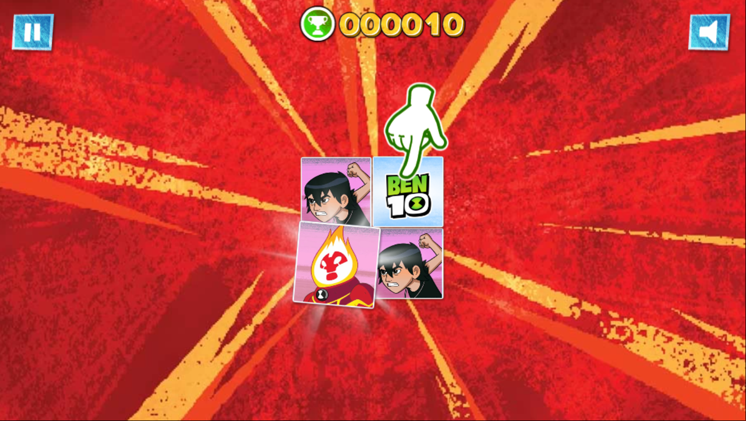 Ben 10 Match Up Game How To Play Screenshot.