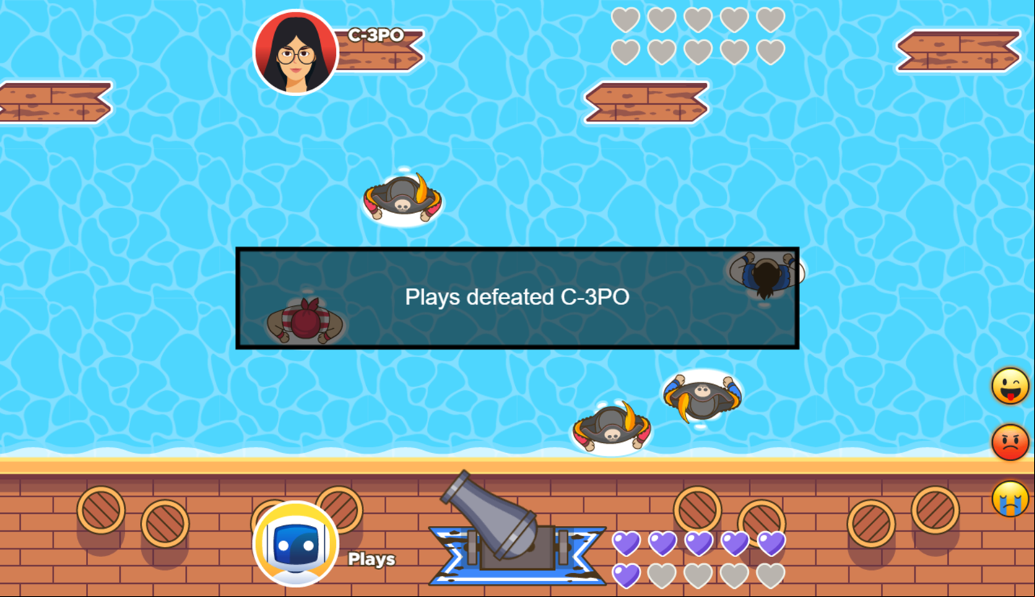 Board The Ship With Buddies Game Enemy Defeated Screenshot.