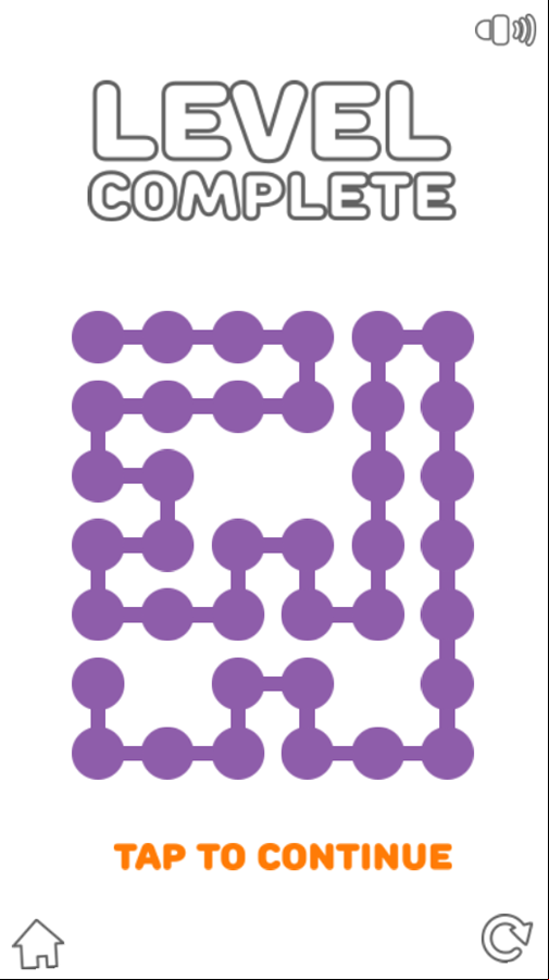 Brain Dots Game Level Finished Screen Screenshot.