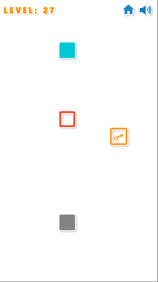 Break The Key Game Level With a Red Square Screenshot.