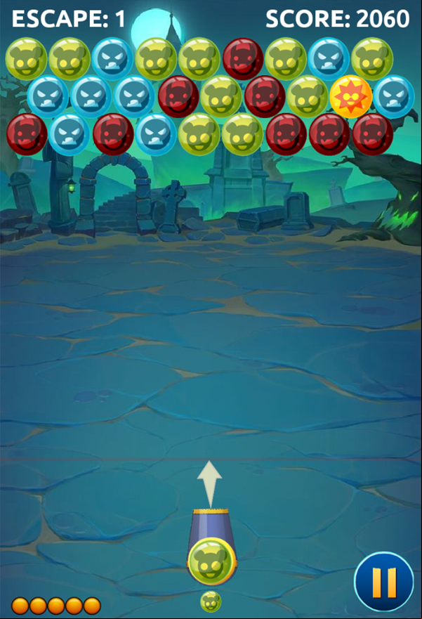 Bubble Shooter Game Start Screenshot.