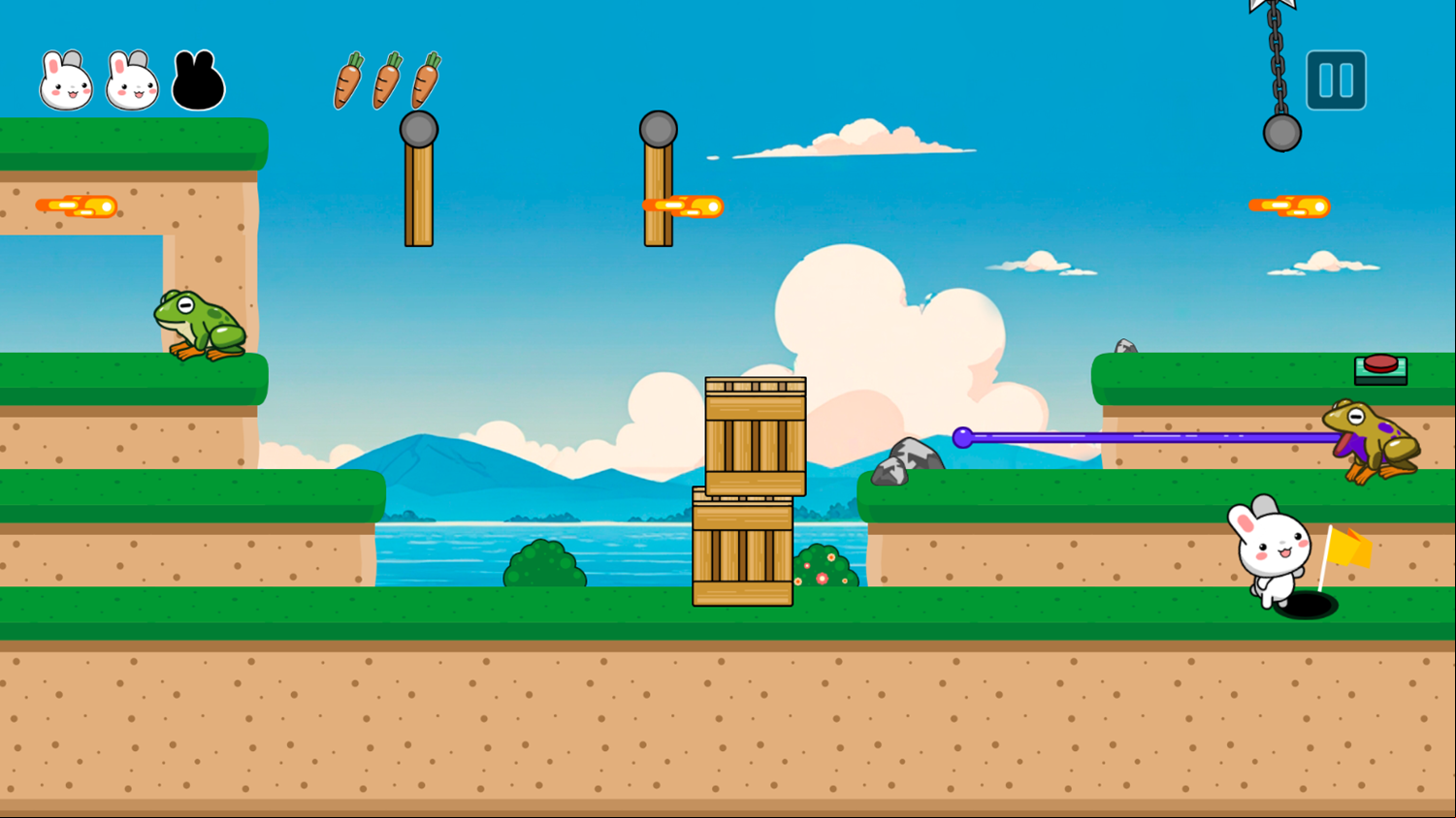 Bunny Adventure Game Beating a Level Screenshot.