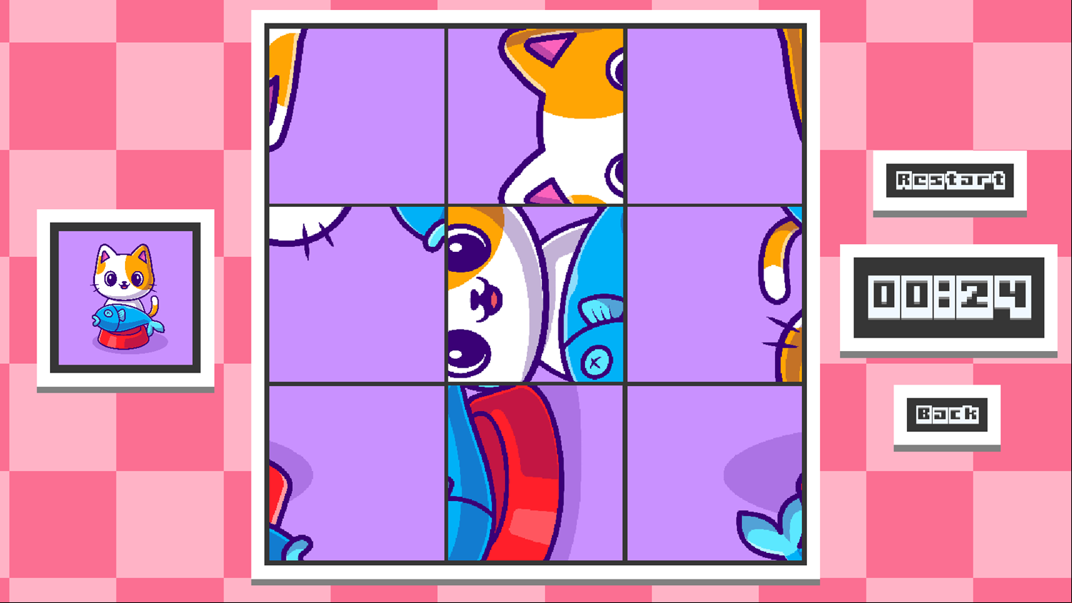 Cats Rotate Game Puzzle Start Screenshot.