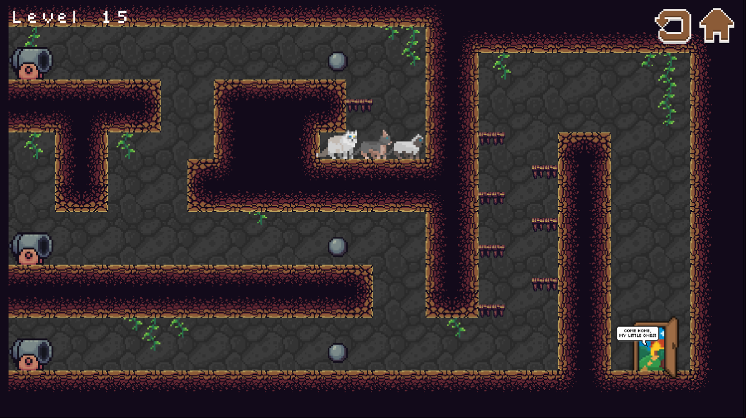 Cave of Cats Game Final Level Screenshot.