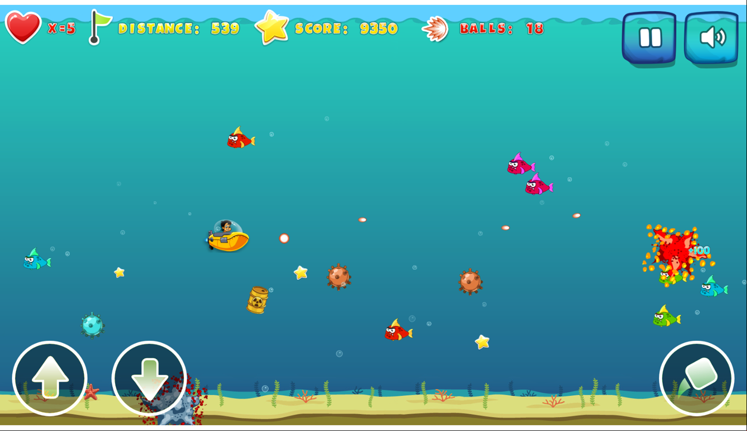 Chhota Bheem and Crazy Sharks Game Play Screenshot.