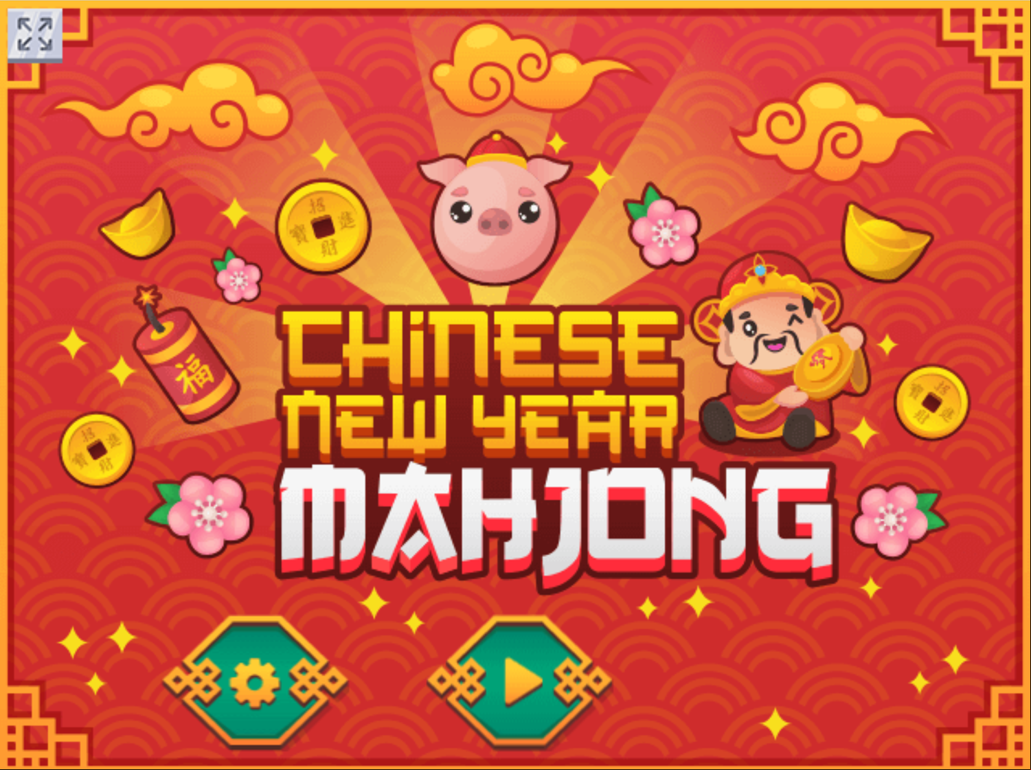 Chinese New Year Mahjong Game Welcome Screen Screenshot.