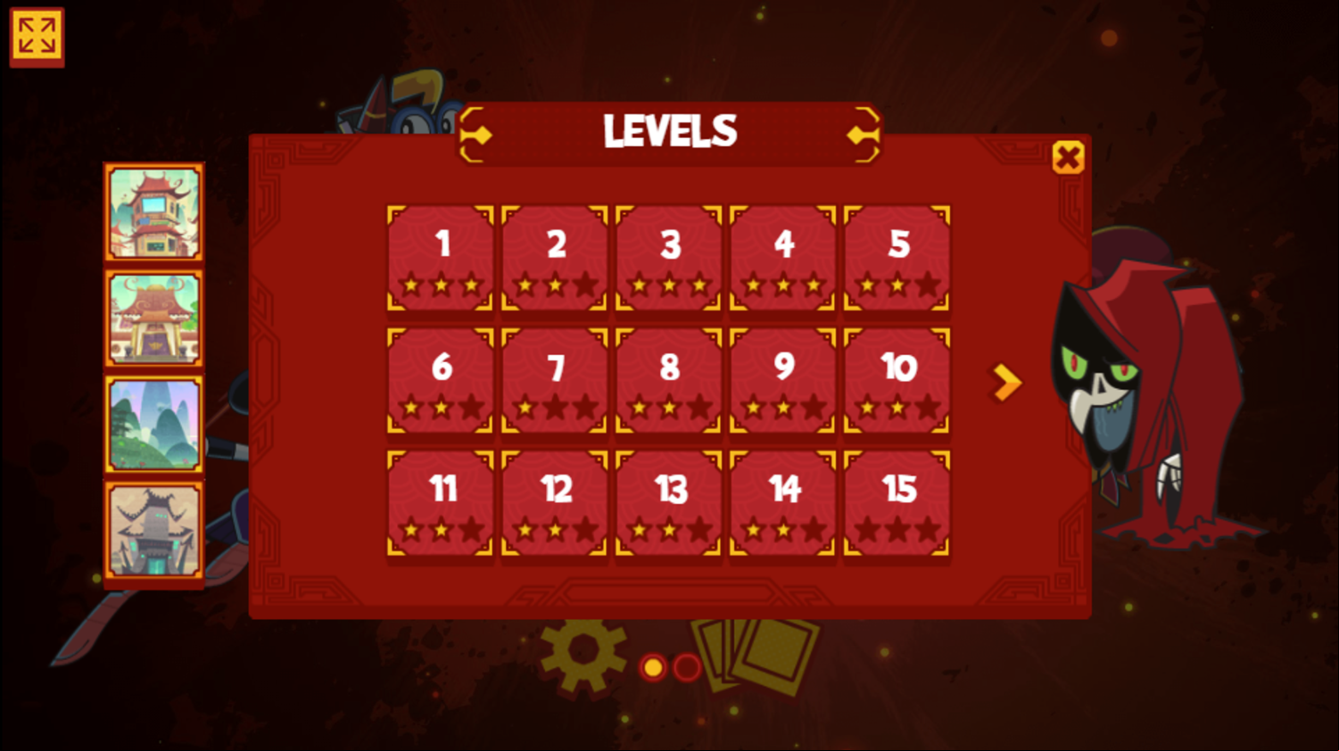 Chuck Chicken the Magic Egg Game Level Select Screen Screenshot.