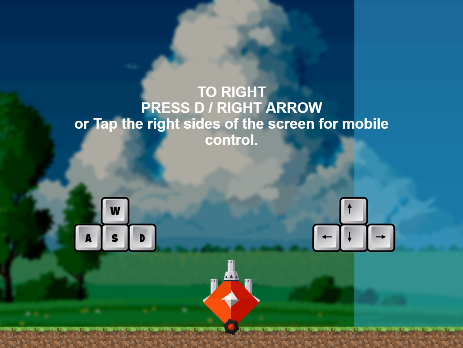 Color Ball Blast Game Move Right Instructions Screen Screenshot.