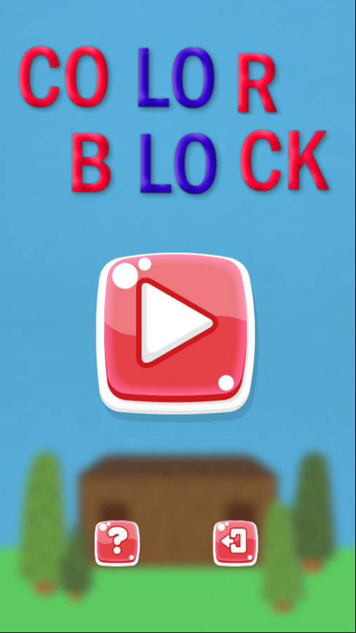 Color Block Game Welcome Screen Screenshot.