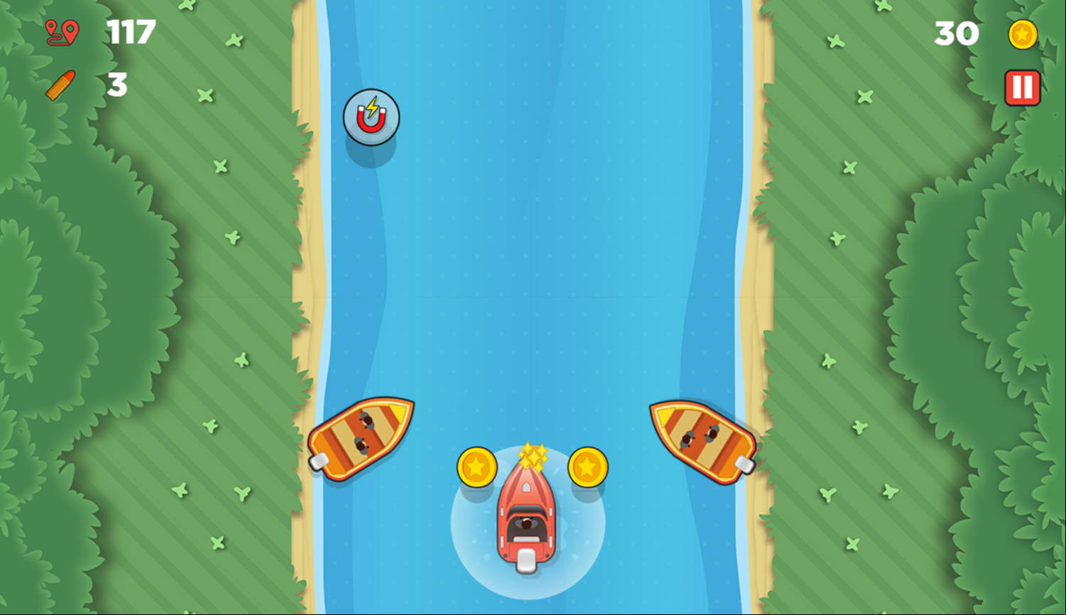 Commando Boat Game Play Screenshot.