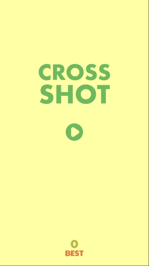 Cross Shot Game Welcome Screen Screenshot.