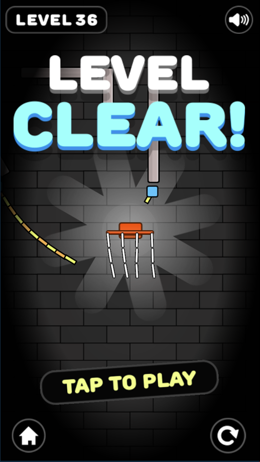 Cut and Dunk Game Level Clear Screen Screenshot.
