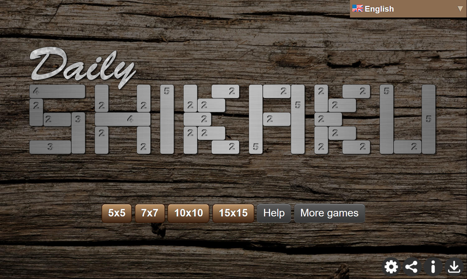Daily Shikaku Game Welcome Screen Screenshot.