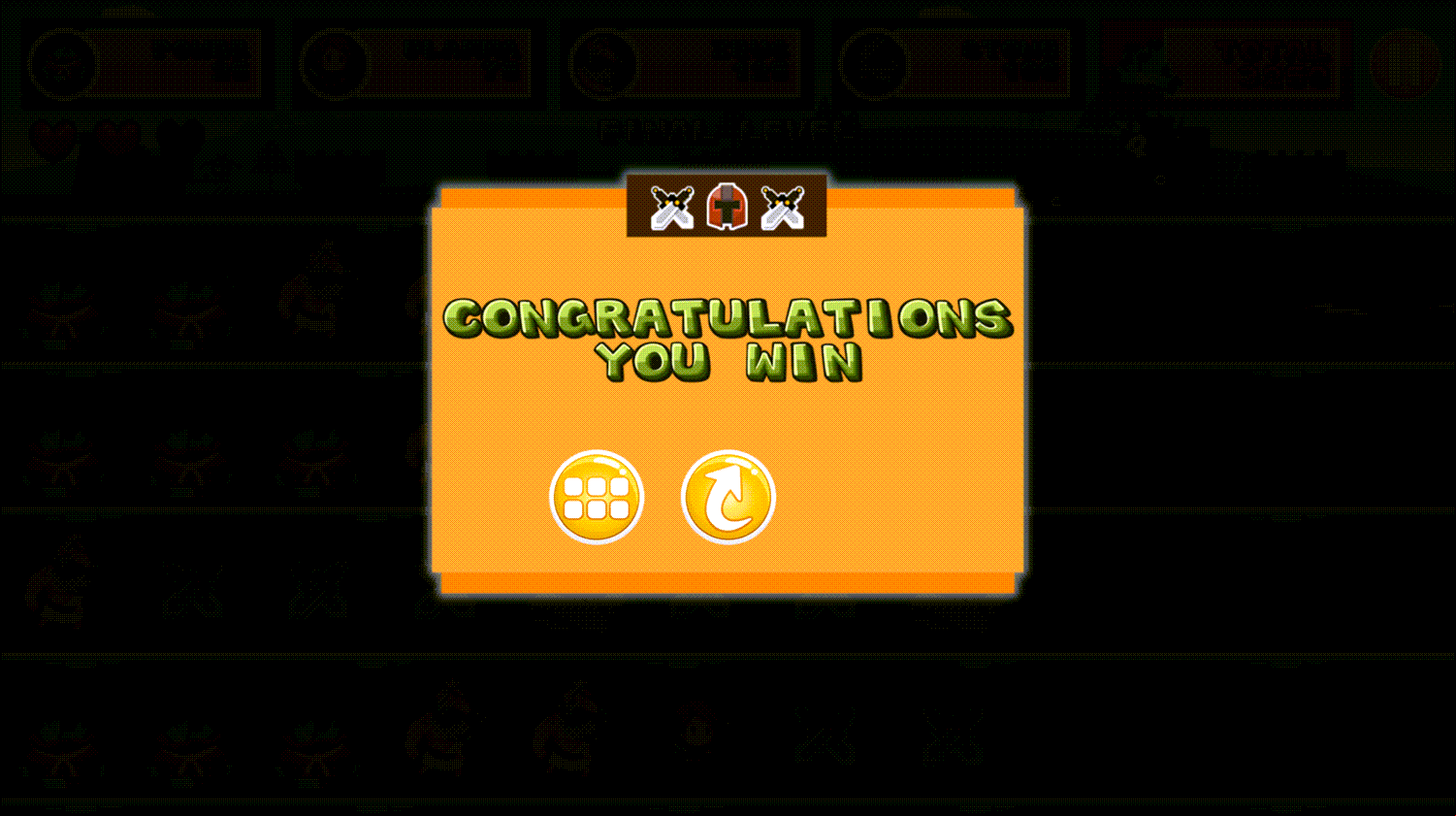 Defense Battle Game Won Screenshot.