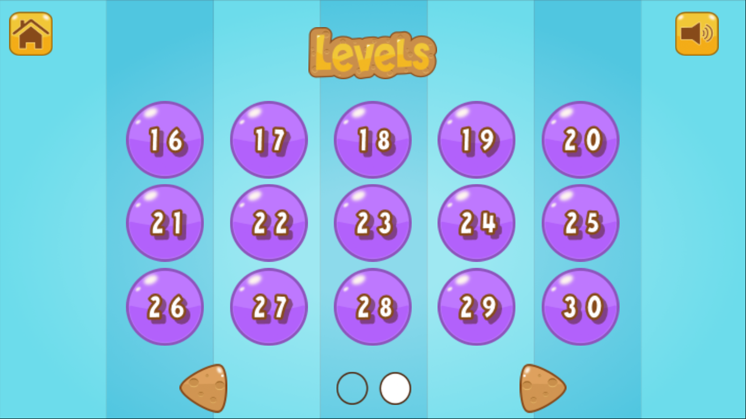 Diamonds Twins Game Level Select Screen Screenshot.