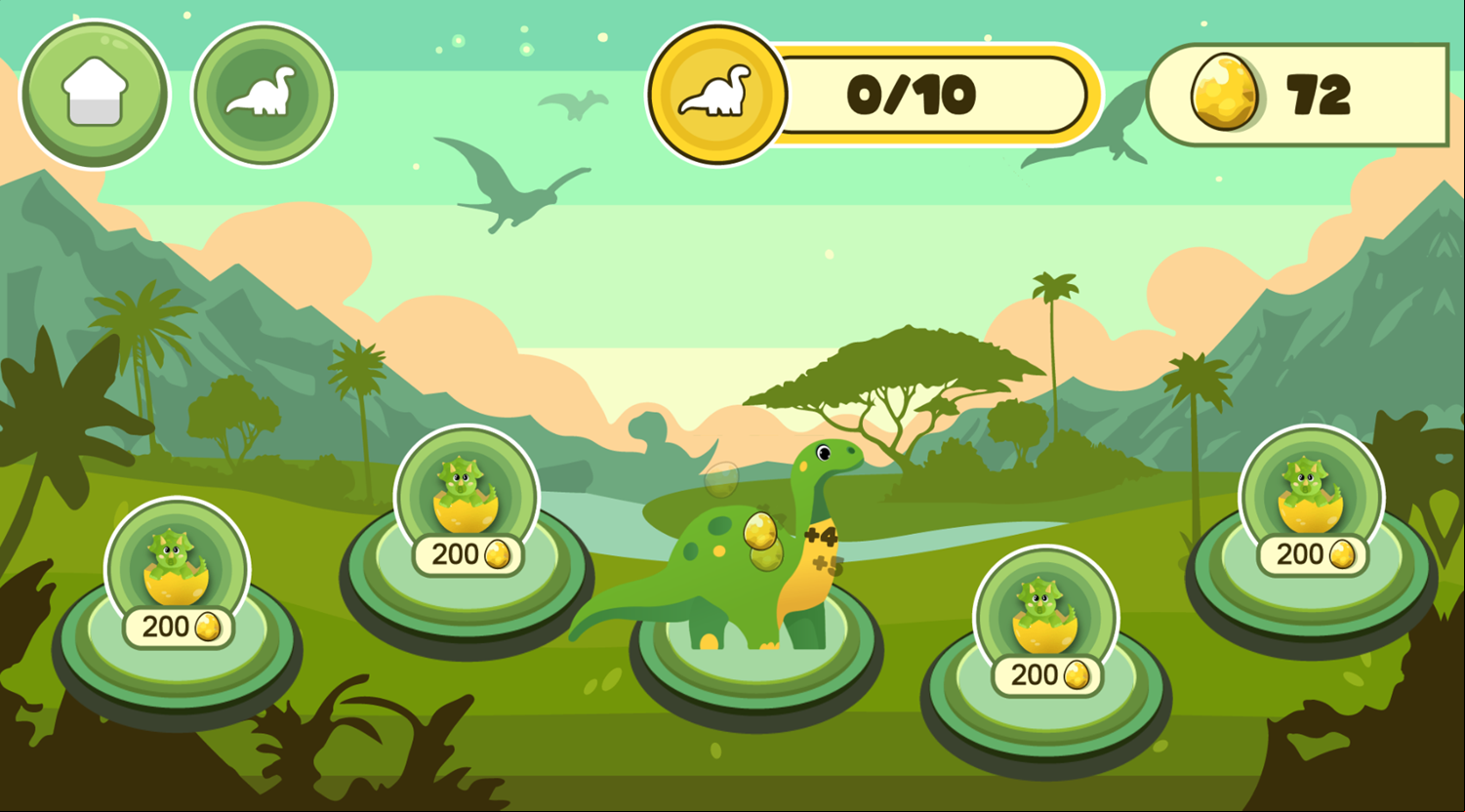 Dino Click Game Play Screenshot.