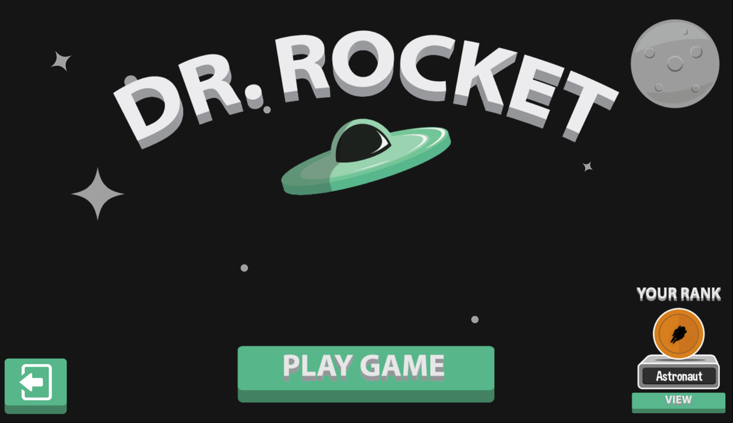 Dr Rocket Game Welcome Screen Screenshot.