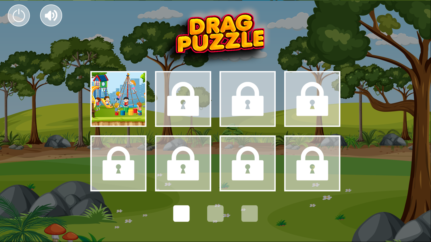 Drag Puzzle Game Level Select Screenshot.