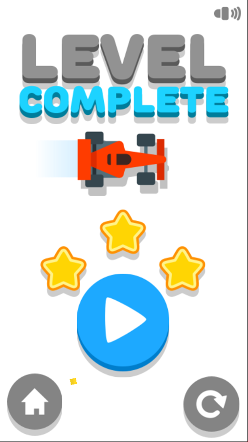 Draw Racing Game Level Complete Screen Screenshot.