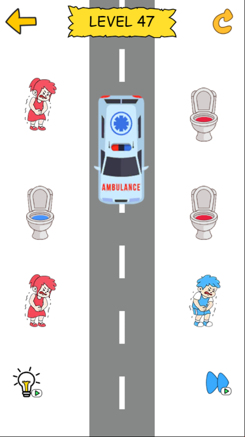 Draw To Pee Game Level With a Vehicle to Avoid Screenshot.