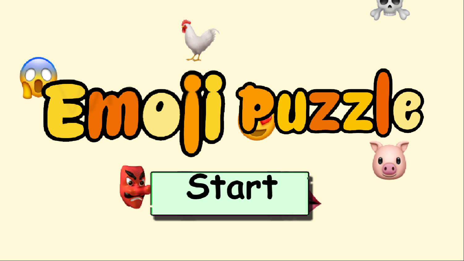 Emoji Puzzle Game Welcome Screen Screenshot.