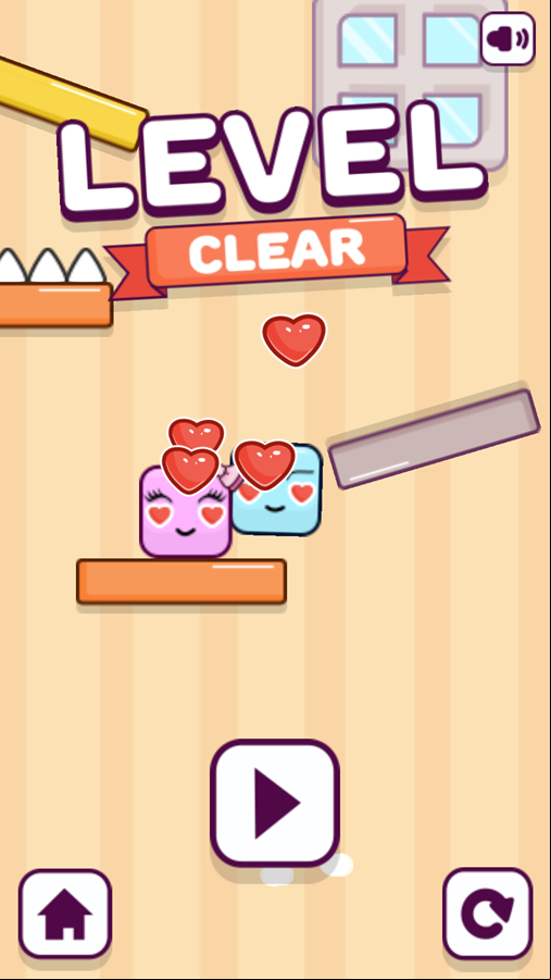 Falling Lovers Game Level Clear Screen Screenshot.
