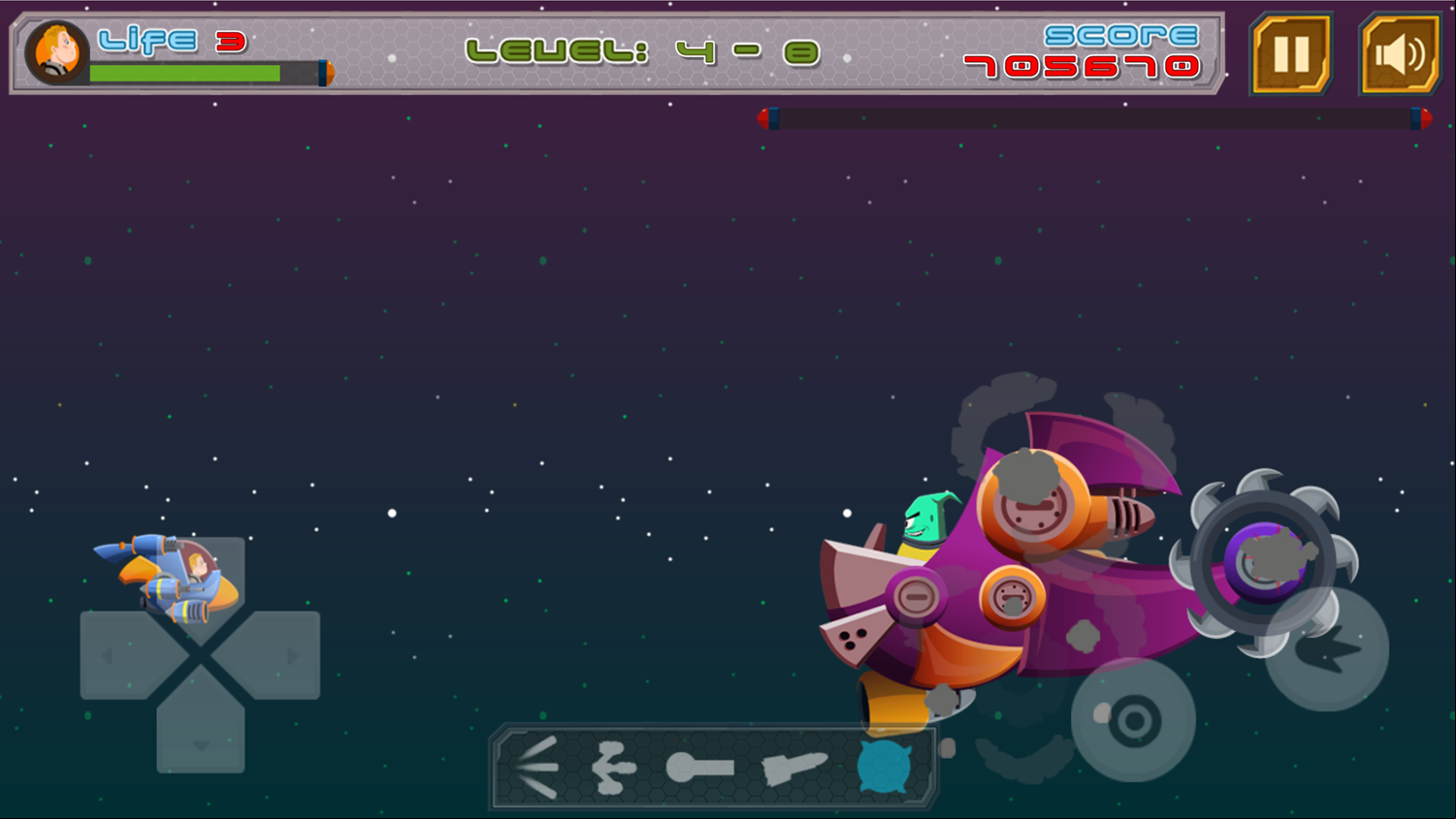 Galactic War First Boss Beat Screenshot.