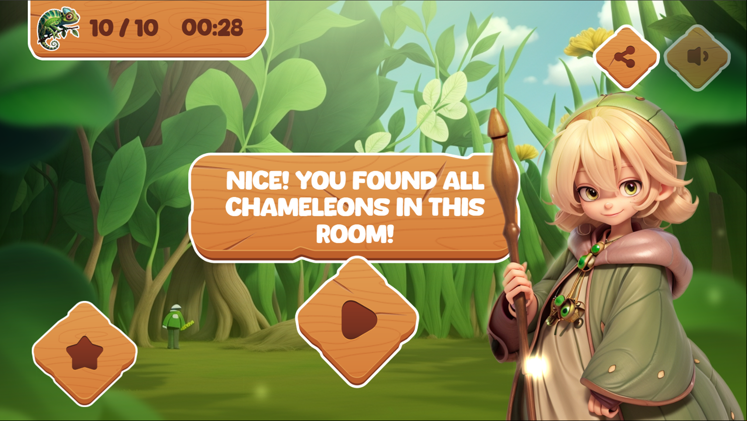 Garden Rescue Game Level Complete Screenshot.