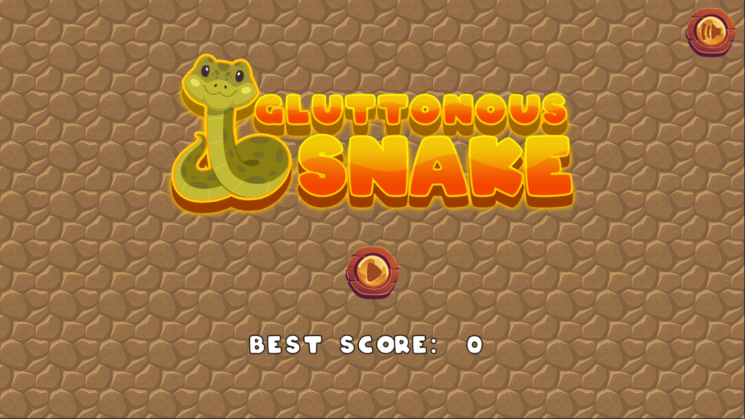Gluttonous Snake Game Welcome Screen Screenshot.