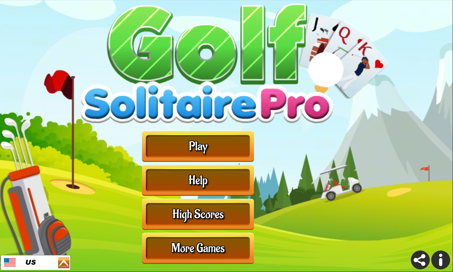 Golf Solitaire Pro Game Welcome Screen Screenshot.