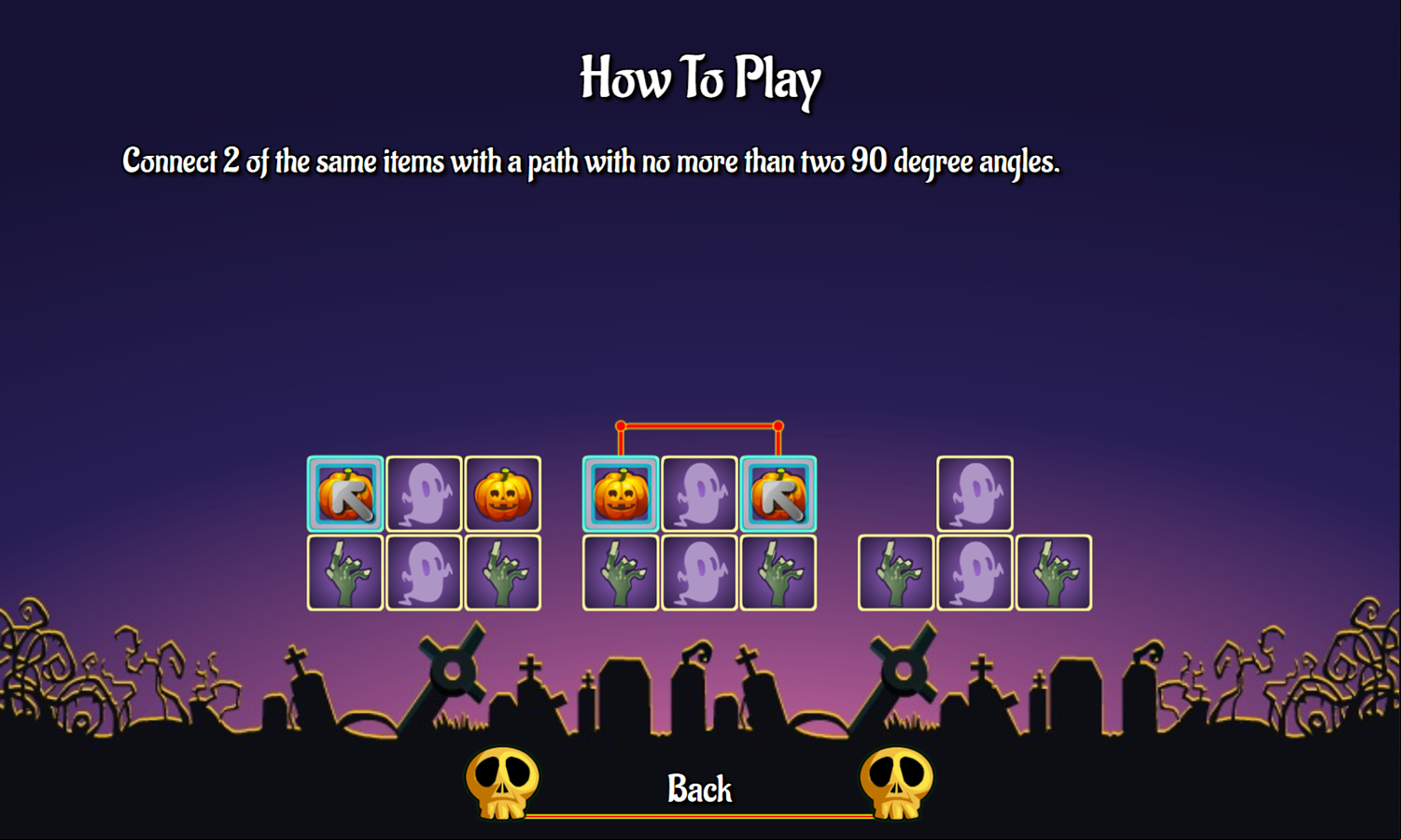Halloween Connect Game How To Play Screenshot.