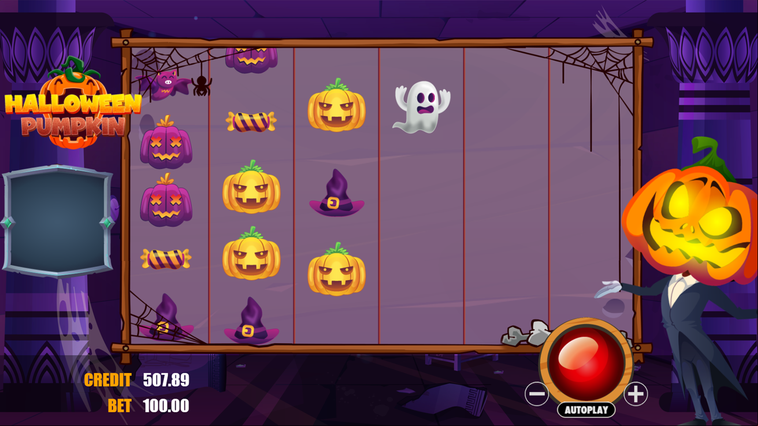 Halloween Pumpkin Game Spin Simulation Screenshot.