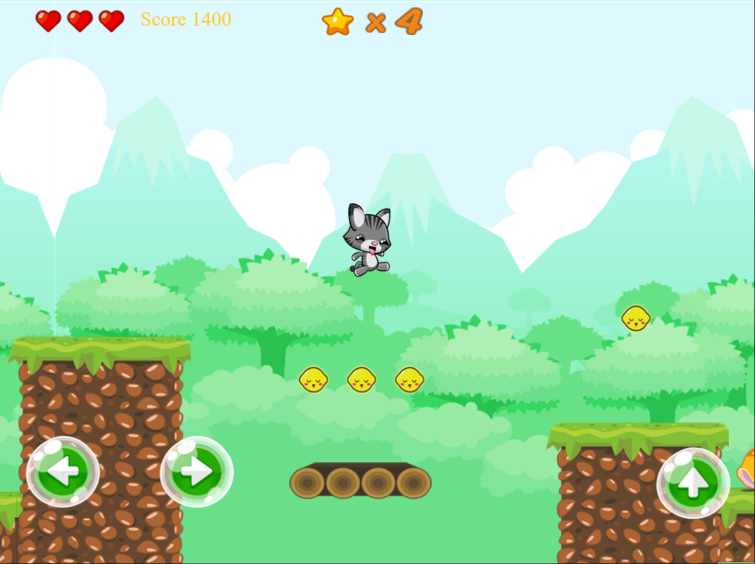 Happy Cat Adventure Game Level Platforming Screenshot.