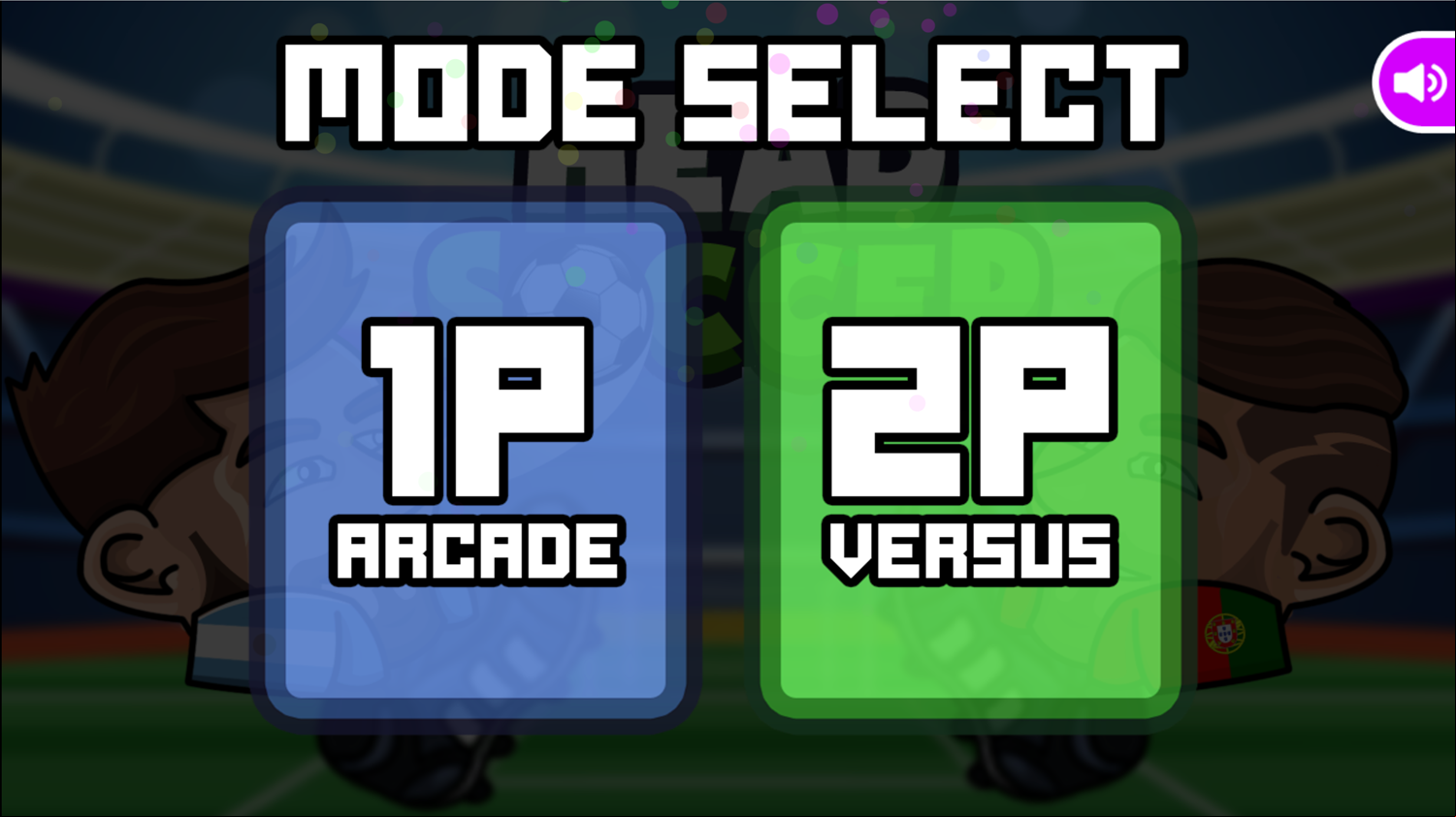 Head Soccer Game Mode Select Screen Screenshot.