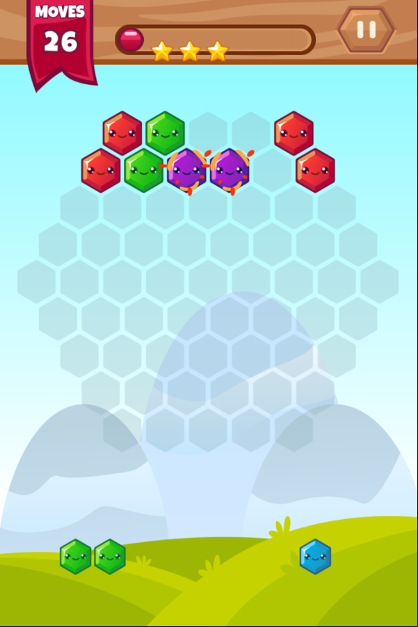 Hexa Blocks Game Level Play Screenshot.
