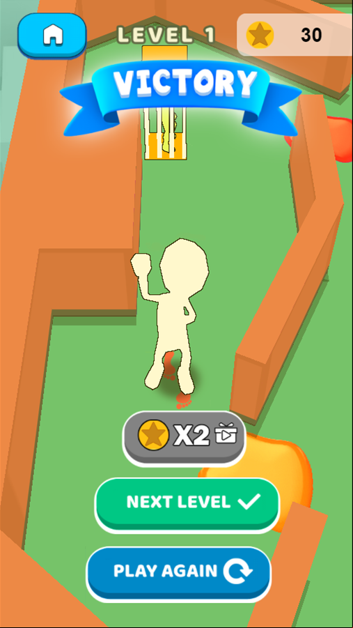 Hide N' Seek.io Game Hiding Level Beat Screen Screenshot.