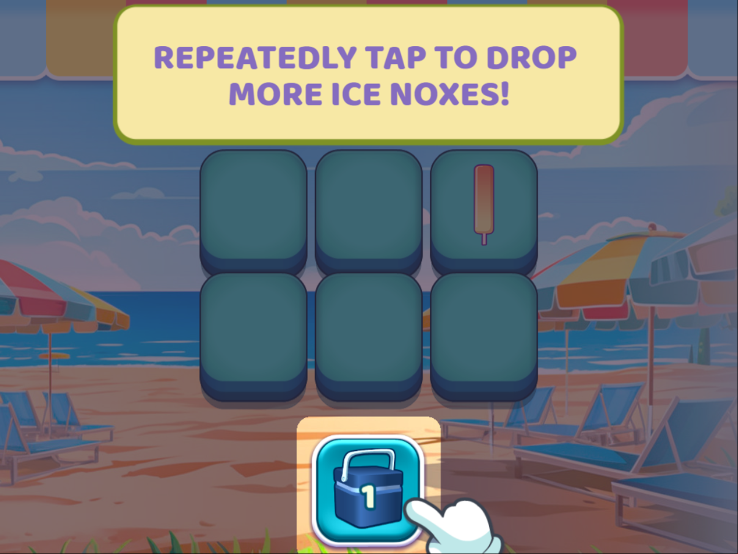 Ice Cream Merge Game Tap to Speed Up Instructions Screenshot.