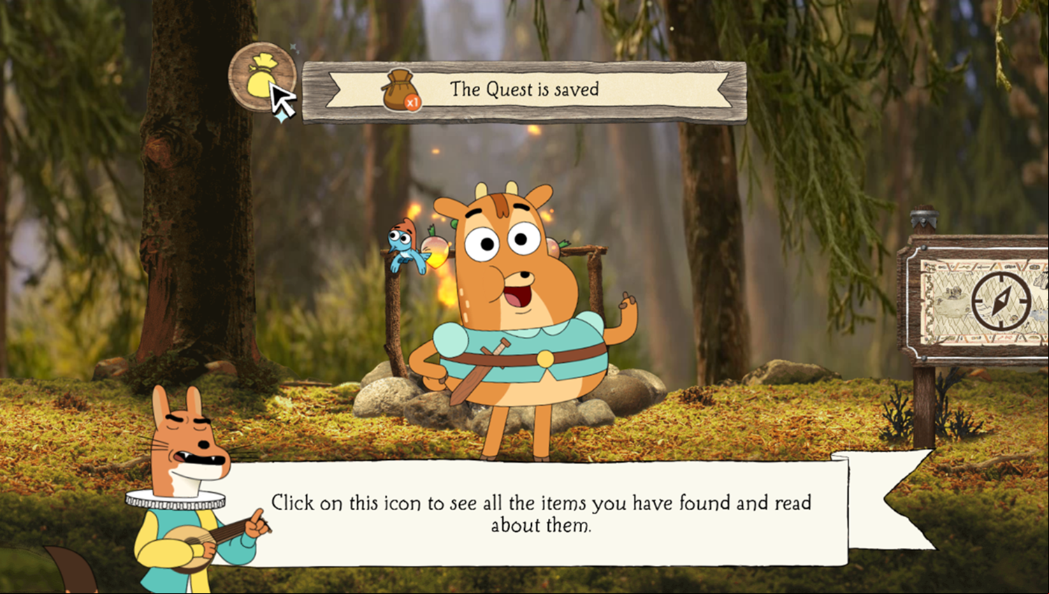 The Heroic Quest of the Valiant Prince Ivandoe Game Item Instructions Screenshot.