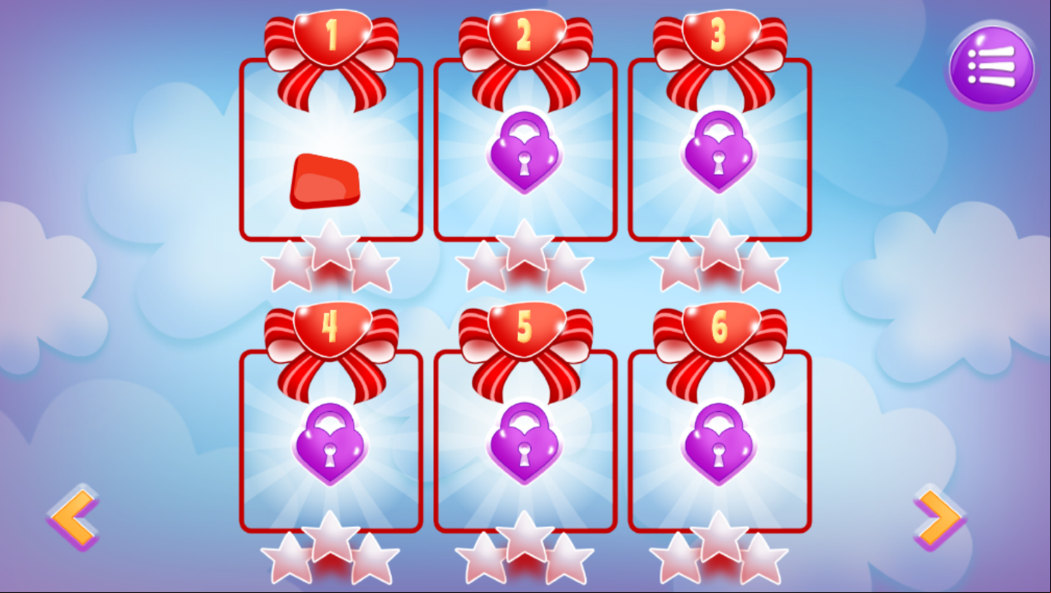 Jelly Slice Game Level Select Screenshot.