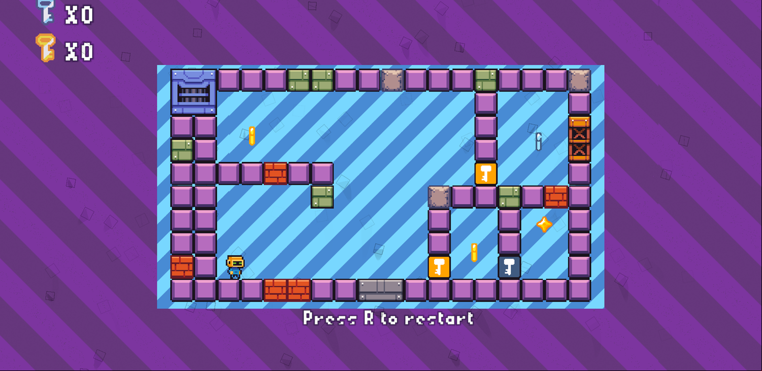 Keydown Game Restart Instructions Screenshot.