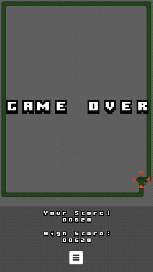 Kobra Game Over Screenshot.
