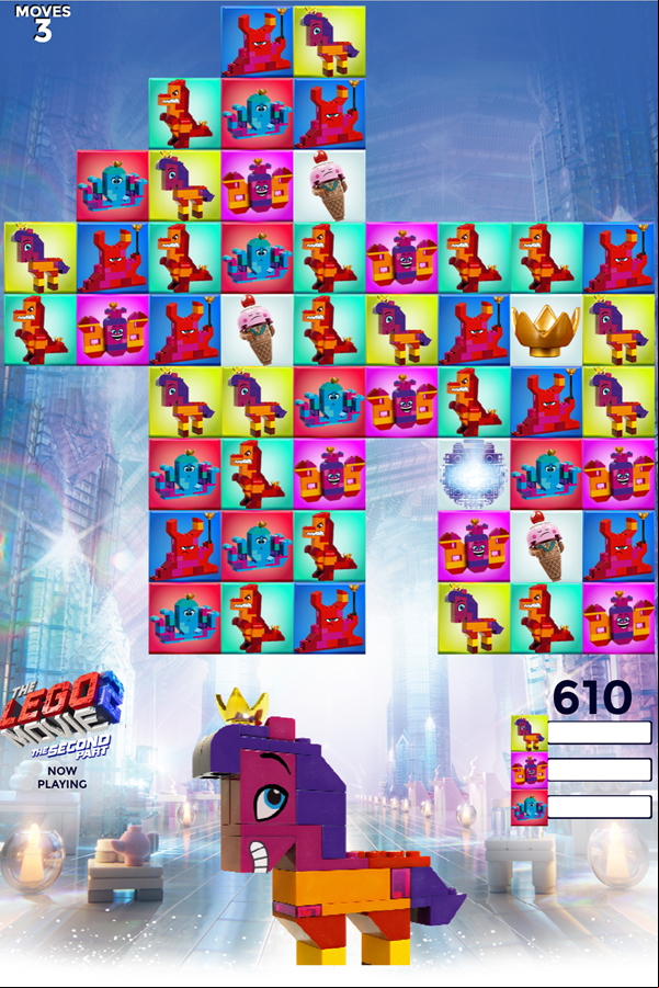 LEGO Movie 2 Queen Watevra Wa'nabi Match Game Gameplay Screenshot.