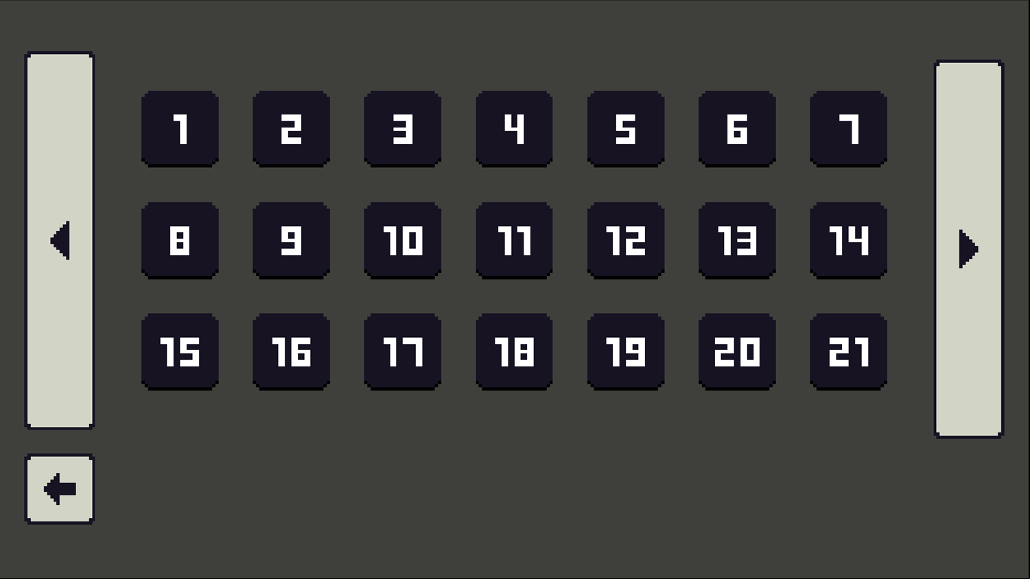 Luminara Game Level Select Screen Screenshot.