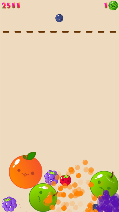 Merge Fruit Game Over Screenshot.