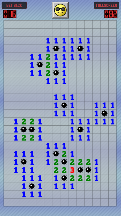 Minesweeper Online Game Complete Screenshot.