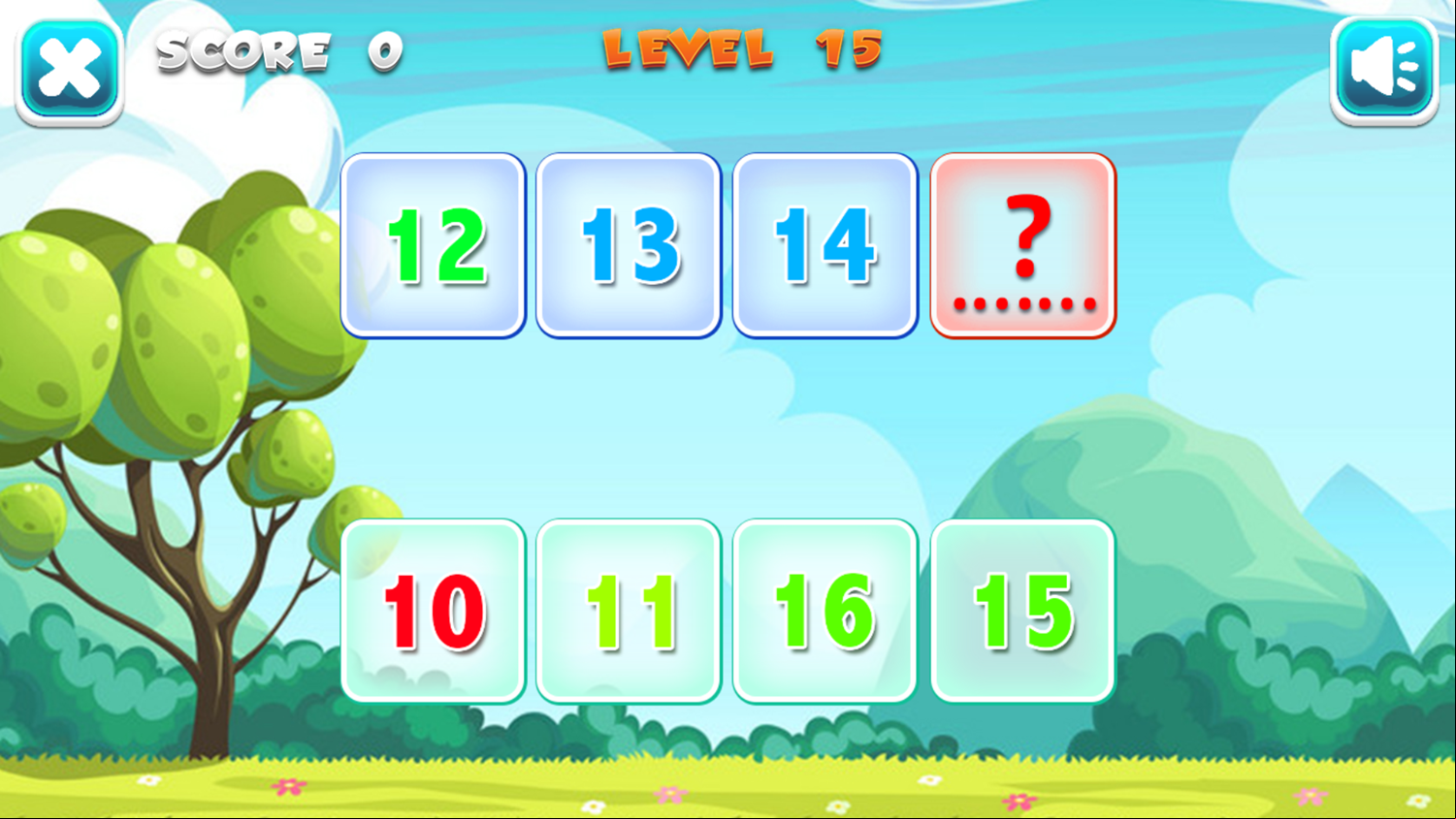 Missing Number Game Next Level Screenshot.